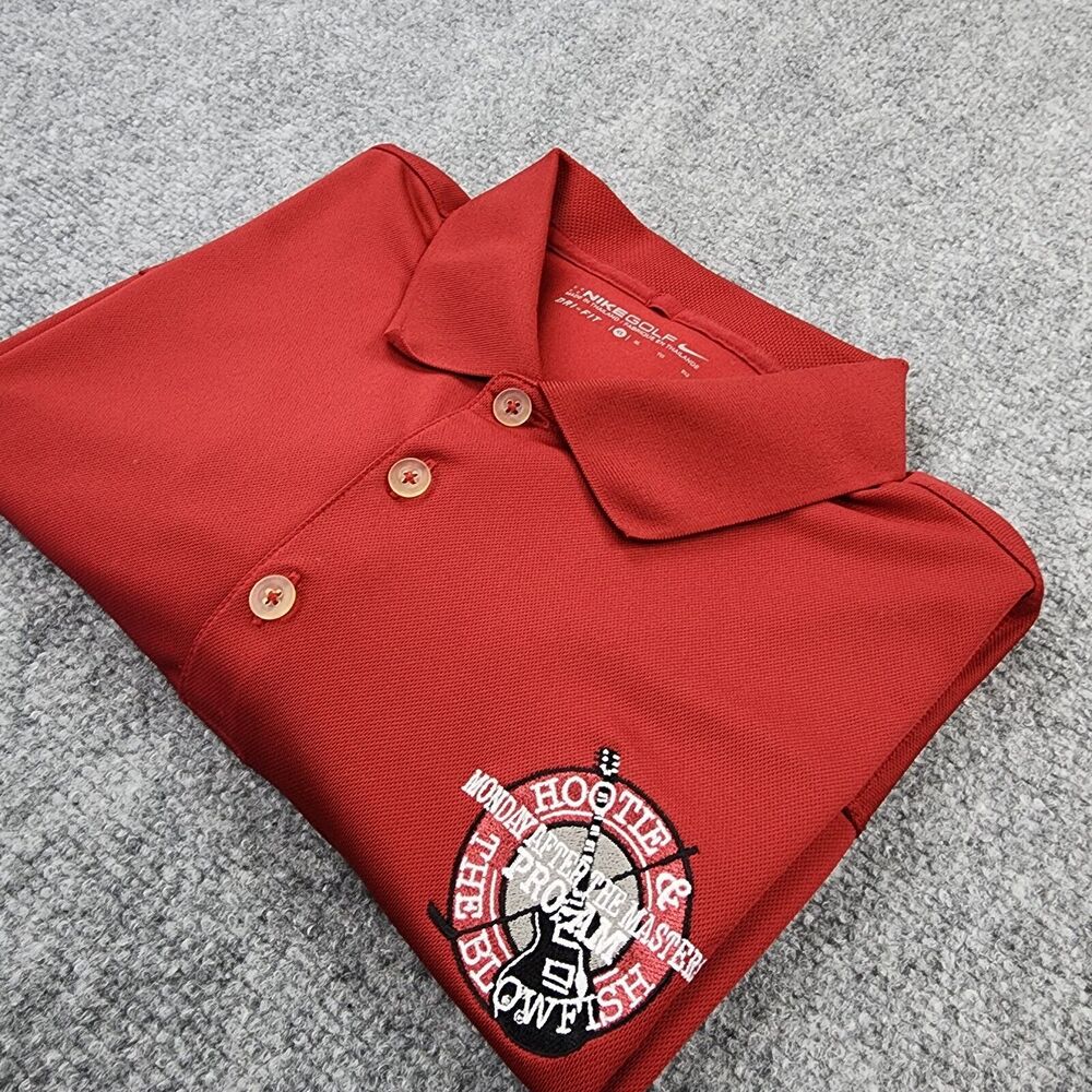 Nike Golf Shirt Mens XL Red Polo Hootie & The Blowfish Pro-Am Active Dri-Fit